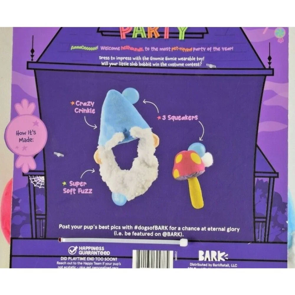 Bark Howl-O-Ween Party Dog Costume Photo Props - Gnomie Homie Size: XS/S New